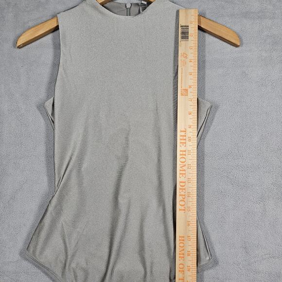 Skims Disco Sleeveless Bodysuit Size S Mock Neck Zipper Back Stretch Casual Top - Picture 12 of 14